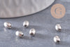 Perles ovales argent intercalaires, fournitures créatives, perles argentées, apprêts argent,5mm, x10 (G0880)