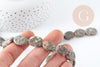 Perles ovales en jaspe sésame naturel 17x12mm, x5 (G8275)