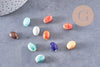 Perles ovales porcelaine multicolore 12mm, x10 (G10323)