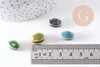 Perles ovales porcelaine multicolore antique 12-14mm, x10 (G10322)