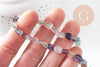 Perles pépite fluorite naturelle violette 7mm, fil de 39cm, x1 (G2128)