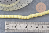 Perles polymère jaune heishi 6mm, fil de 40cm, x1 (G0769)