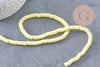 Perles polymère jaune heishi 6mm, fil de 40cm, x1 (G0769)