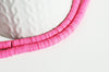 Perles polymère rose heishi 6mm, x1 fil de 320 perles (G0711)