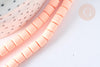 Perles tube rose polymère saumon 6.5mm, x1 fil de 40cm (G7325)