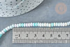 Perles porcelaine abacus multicolore pastel 4x3mm, création bijoux céramique, fil de 38cm, x1 G7805