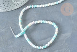 Perles porcelaine abacus multicolore pastel 4x3mm, fil de 38cm, x1 (G7805)
