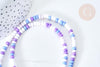 Perles porcelaine abacus violet pastel 4x3mm, création bijoux céramique, fil de 38cm, x1 (G7807)