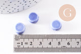Perles porcelaine émail bleu, perle céramique, céramique bleue,12mm, x10 (G5363)