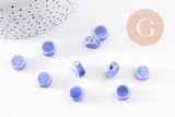 Perles porcelaine émail bleu, perle céramique, céramique bleue,12mm, x10 (G5363)