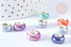 Perles porcelaine rondelle couleur mixte12-13mm, perle céramique création bijoux, x10 G7165