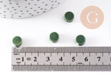 Perles porcelaine vert foncé, perle porcelaine,perle disque, céramique verte,8mm, x10 (G4730)