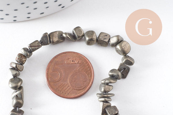 Perles pyrite nugget naturelles 5-8mm x1 (G2054)