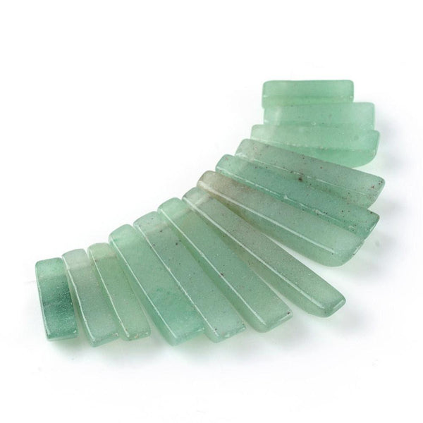 Perles rectangle aventurine naturelle 10-30mm ,creation bijou pierre naturelle, x 13 G3964