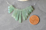 Perles rectangle aventurine naturelle 10-30mm ,creation bijou pierre naturelle, x 13 G3964