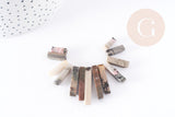 Perles rectangle jaspe naturel 10-30mm, x13 (G9081)