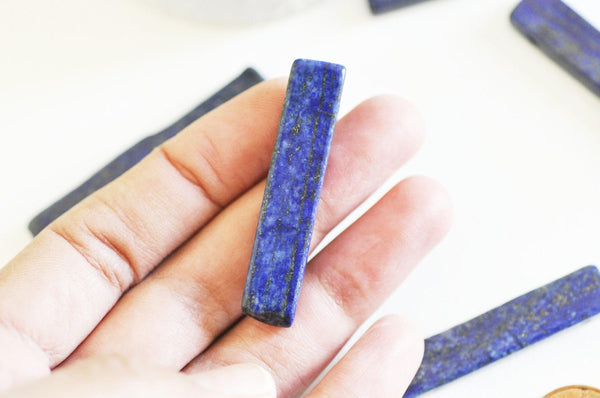 Perles rectangle lapis Lazulis pierre naturelle x2 (G5232)