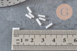 White Tube Seed Beads 6mm, White Beads, White Seed Beads, 6mm x 2mm, x 5gr G0285