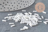 White Tube Seed Beads 6mm, White Beads, White Seed Beads, 6mm x 2mm, x 5gr G0285