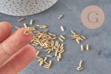 Textured gold tube seed beads 6mm x 2mm, seed beads for jewelry making, gold tube bead, x 10gr G2460