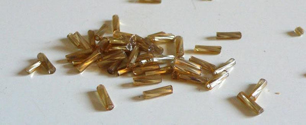 Perles rocaille Tube doré texturé 6mm x 2mm, perles rocaille pour fabrication bijoux, perle tube Doré, x 10gr G2460