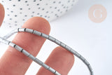 Perles rocaille Tube gris métallisé mat 4.5x2.5mm,perle tissage rocaille, perles rocaille ,perle tube Doré, x1 (G7340)