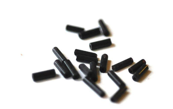 Perles rocaille Tube noires 6x2mm, Fournitures créative, perles rocaille, perle verre noir, x 10gr G2461