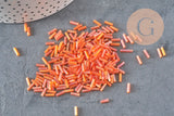 Orange tube seed beads 6mm, x10gr (G2692)