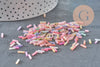 Glass seed beads Tube pastel multicolour 6x2mm, x 10gr (G1651)