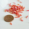 Perles rocaille Tube rouge irisé, ,perle tube,perles rocaille rouge, perles rouge irisé,6mm x 2mm, x 5gr G0666
