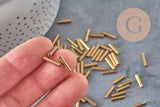Tube seed beads, metallic gold glass, long tube, glass tube bead, gold bead, 12mm x 2mm, x 10gr G3416