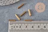 Tube seed beads, metallic gold glass, long tube, glass tube bead, gold bead, 12mm x 2mm, x 10gr G3416
