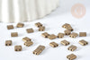 Perles rocaille carré verre rectangle bronze,création bracelet, perle tila,4.5mm,2 trous, x50 (4.8GR) (G7491)