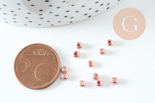 Perles rocaille cuivre métallisé 3mm, x10 Gr (G10737)