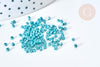 Perles tube bleu métallisé mat façon Delica miyuki, x1 sachet de 8g (G7767)