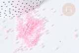 Perles tube verre rose transparent façon Delica miyuki, x1 sachet de 8g (G7768)