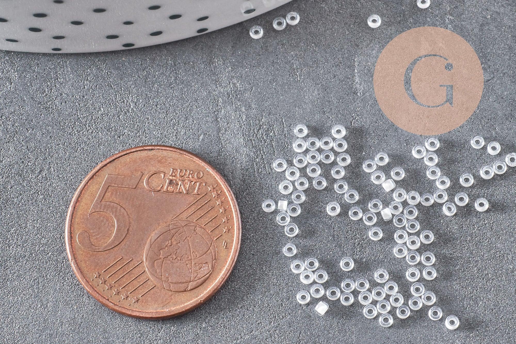Perles rocailles Miyuki blanc nacré, Perles de rocaille japonaise White Lined Crystal ,perle rocaille perlage,15/0, 1.5mm, Sachet 10g (G3954)