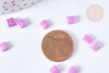 Perles rocailles carrées en verre rose lila 4.5mm 2 trous x 50 (G7484)