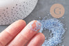 Perles rocailles miyuki bleu ciel 15/0, 1.5mm, Perle rocaille japonaise Sky Blue Lined Crystal, x1 sachet 10g (G3950)