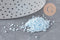 Perles rocailles miyuki bleu ciel, Perle rocaille japonaise Aqua Lined White Pearl ,perle rocaille perlage,15/0, 1.5mm, Sachet 10g (G3951)