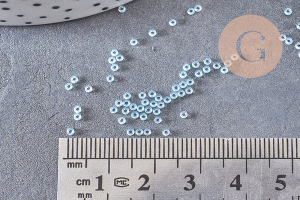 Perles rocailles miyuki bleu ciel, Perle rocaille japonaise Aqua Mist Lined Crystal ,perle rocaille perlage,15/0, 1.5mm, Sachet 10g (G3952)