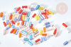 Perles rocailles tube verre multicolore métallisé 4mm,perle perlage tissage création bijoux, x 10gr G7889