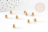Perles ronde intercalaires laiton brut doré 6mm x10, perles dorées pour création bijoux DIY G0179
