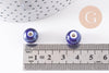 Perles ronde porcelaine bleu irisé,perle ronde bleu canard, porcelaine bleue, création bijoux, 1cm, x5 G1162