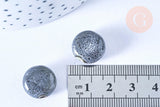 Perles ronde porcelaine grise, création bijoux,1.5cm, x5 (G1016)
