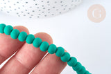 Perles ronde résine verte 7mm, fil de 40cm, x1 (G7221)