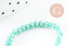 Perles rondelle verre irisée facettée vert irisé AB 3x2mm, création bijoux cristal, fil de 42cm, x1 (G7392)