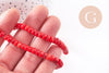 Perles rondelles corail rouge 6-7mm, fournitures créatives, perles corail, fabrication bijoux, corail naturel, fil de 106 perles (G2299)