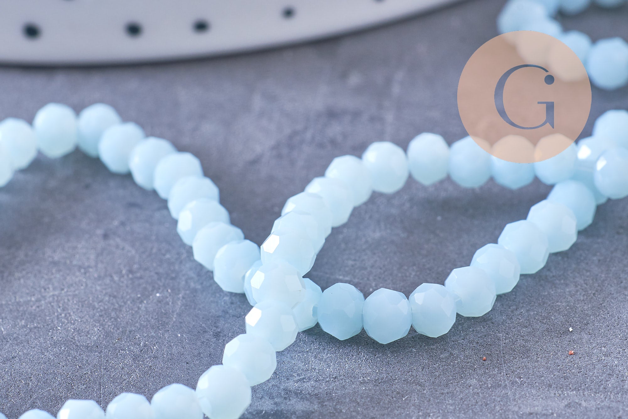 Perles rondelles cristal bleu ciel facette 4x3mm, fil de 41cm x1 (G10614)