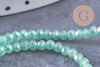 Perles rondelles cristal vert irisé 3x2mm, fil de 39-40cm x1 (G10616)